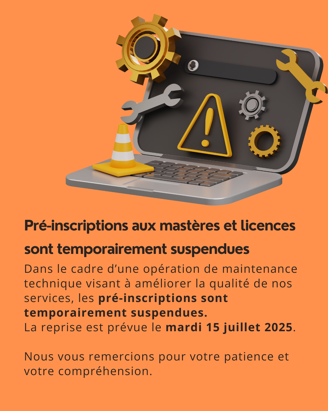 Preinscription suspendues